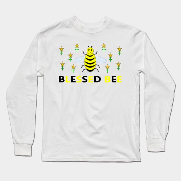 Pagan Blessed Bee and Pentacle Daffodils Long Sleeve T-Shirt by Krystal Raven